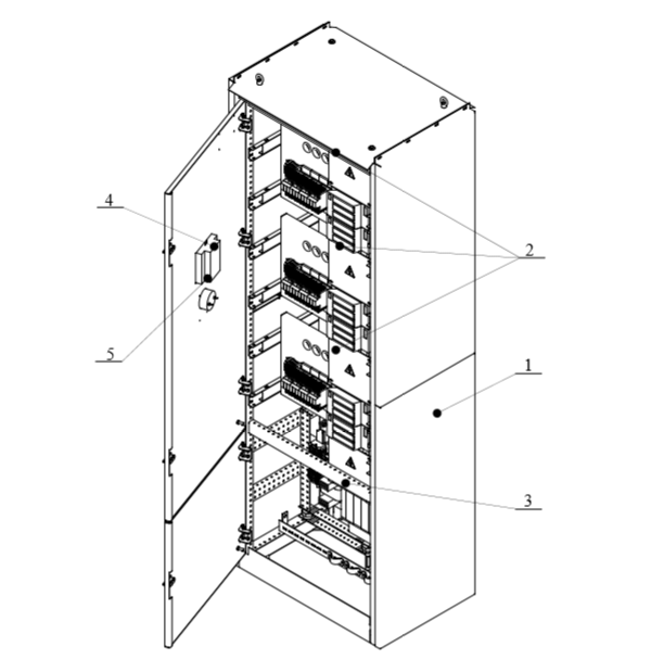 Общий вид шкафа автоматизированной конденсаторной установки