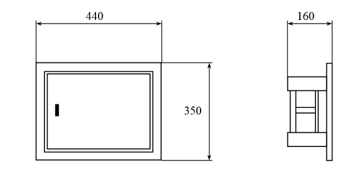 Общий  вид  и  габаритные  размеры  щитков квартирных серии ЩК 2101М