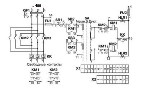 Электрическая принципиальная схема ящиков управления Я5411